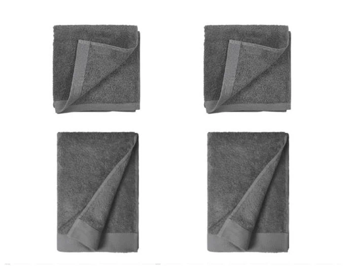 4 stk Comfort Organic håndklæder i grå fra Södahl
