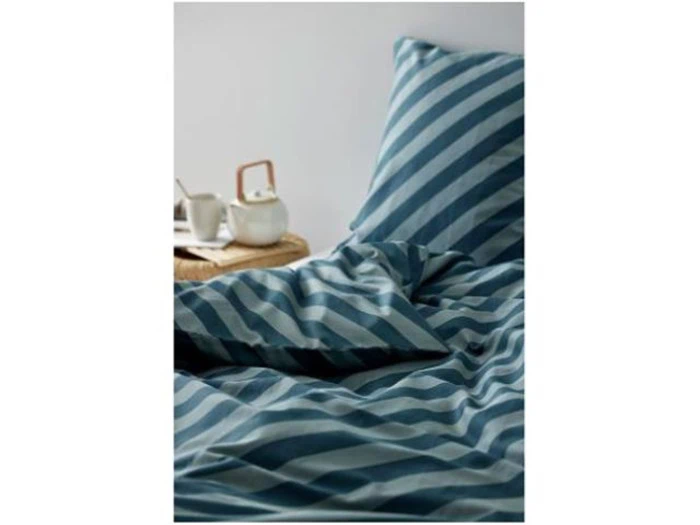 Södahl, Diagonal Atlantic sengetøj, 140x200, blå/grøn