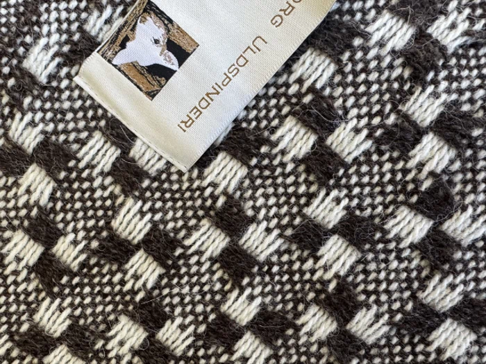 Silkeborg Uldspinderi, Kapri-1-0702, Plaid, Brun, Hvid, Plaid, 100% Uld, B:130 x L:190cm