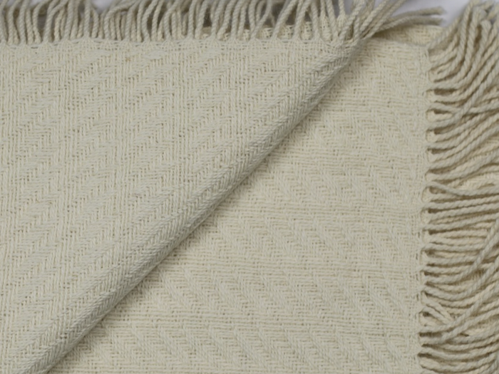 Silkeborg Uldspinderi, Kapri-2, Plaid, Råhvid, 100% New Wool, B:130 x L:190cm