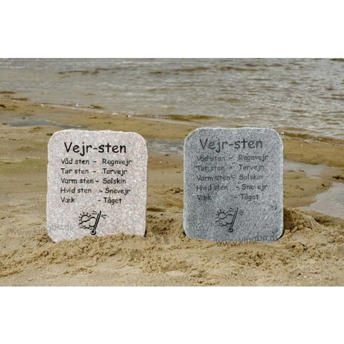 Vejrsten i rosa granit fra Kingbo.dk