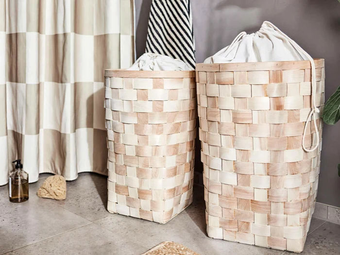 OYOY, Sporta, Vasketøjs- & Opbevaringskurv, Natur, 100% poppelfiner, Dia:34 x H:59 cm