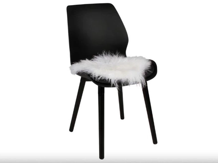 6 stk. tibetanske sædeskind i 100% lammeskind - Hvid