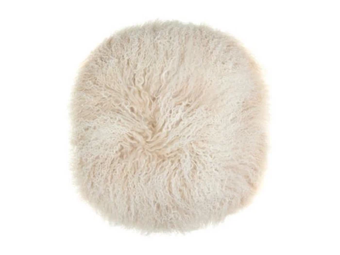 6 stk. tibetanske sædeskind i 100% lammeskind - Hvid