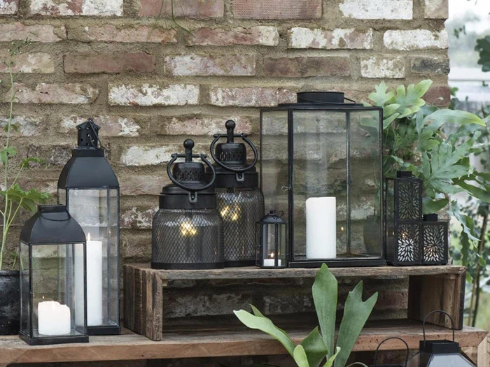 Ib Laursen, Lanterne, sort, metal, L: 24,5 B: 24,5 H: 42 cm