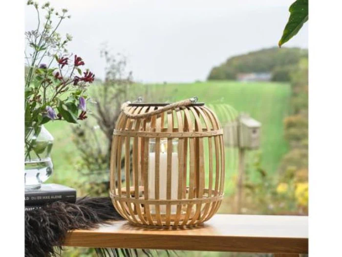 Celebrate, Lanterne, Natur, Træflis, 30 x 32 cm