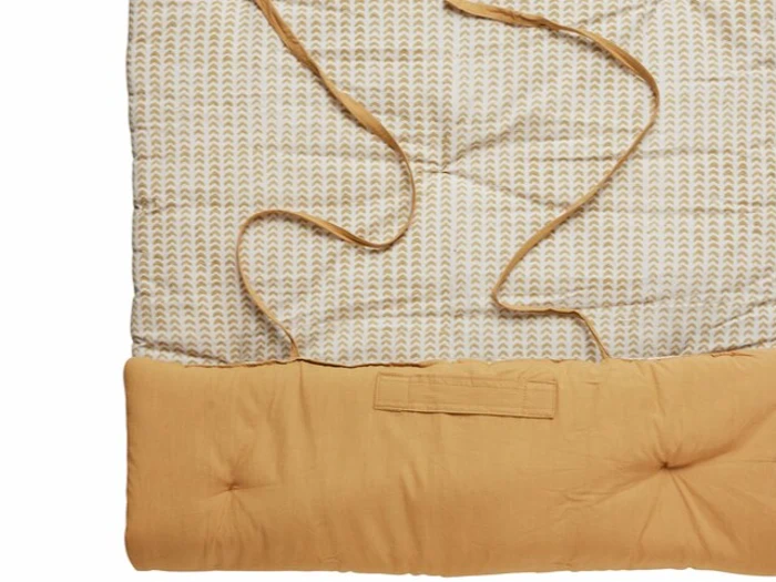 Lene Bjerre, Ivenne, Madras, Okker, Hør, Bomuld, Polyester, L:120 x B:60 cm