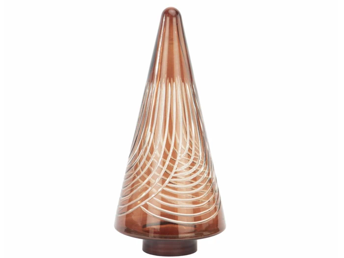 En kegleformet genstand af glas.