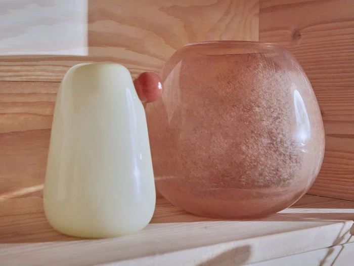 OYOY, Lasi, Vase, Taupe, Glas, H:23 x Dia:19,5 cm