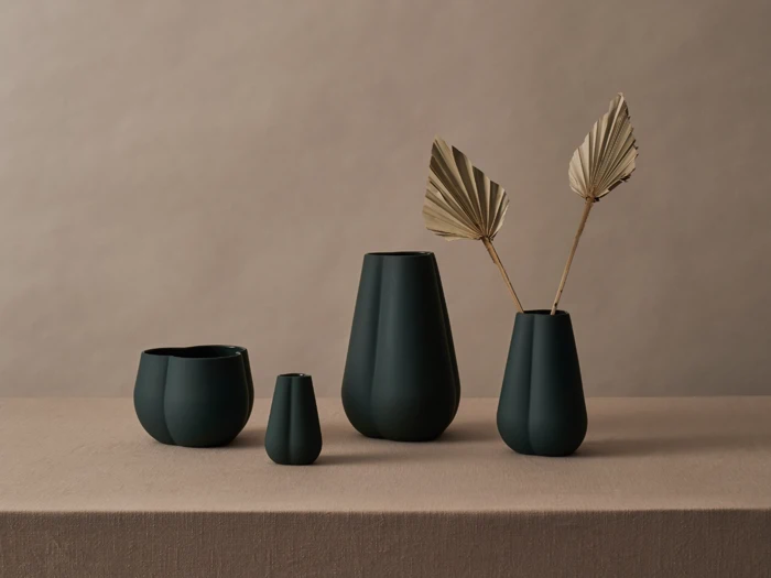Cooee Design, Clover, Vase, Dark Green, Keramik, H:18 x Dia:11,5 cm