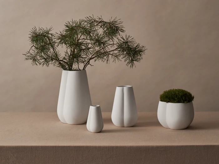 Cooee Design, Clover, Vase, White, Keramik, H:18 x Dia:11,5 cm