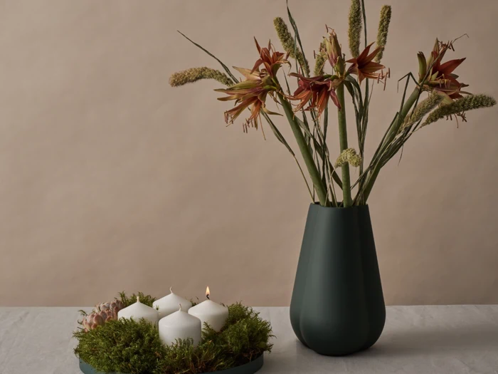Cooee Design, Clover, Vase, Dark Green, Keramik, H:25 cm