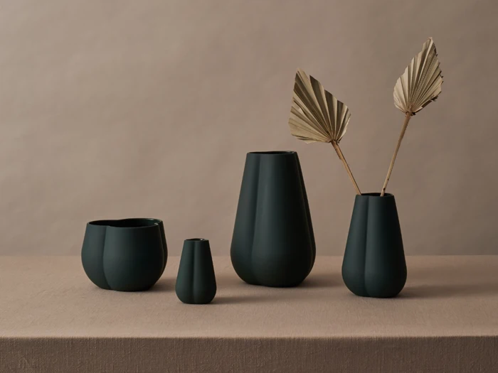 Cooee Design, Clover, Vase, Dark Green, Keramik, H:25 cm