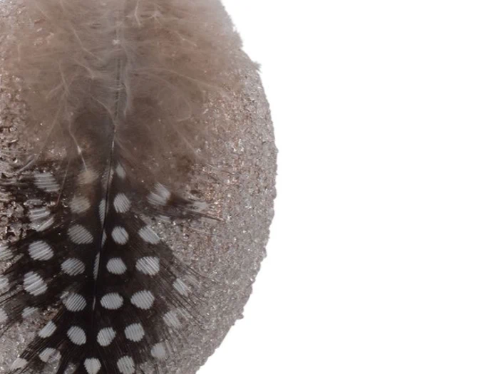 La Vida, Glasæg m. fjer og glimmer, Stor, Rosa, Glas, H:8 x Dia:6 cm