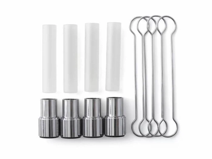 Celebrate, Lysestage m. 4 glas vaser, Sølv, Jern/Aluminium/Glas, H: 10 cm L: 18 cm