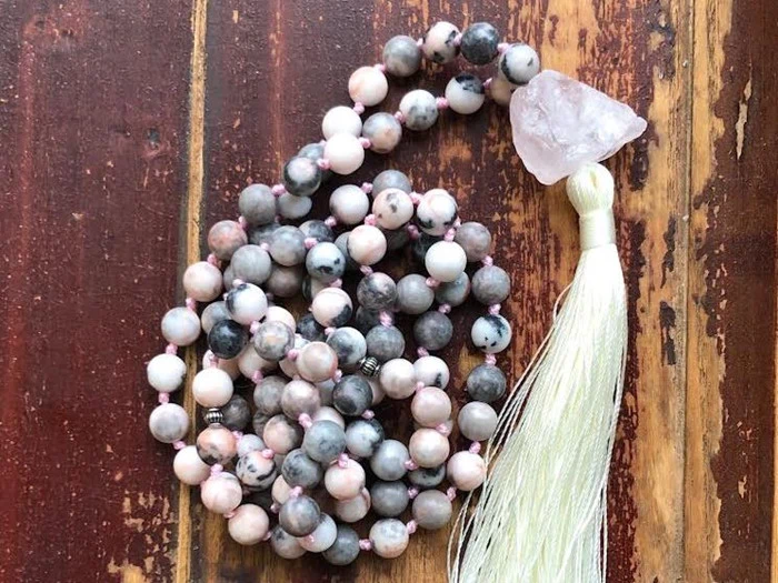 Mala halskæde med Rosa Quartz