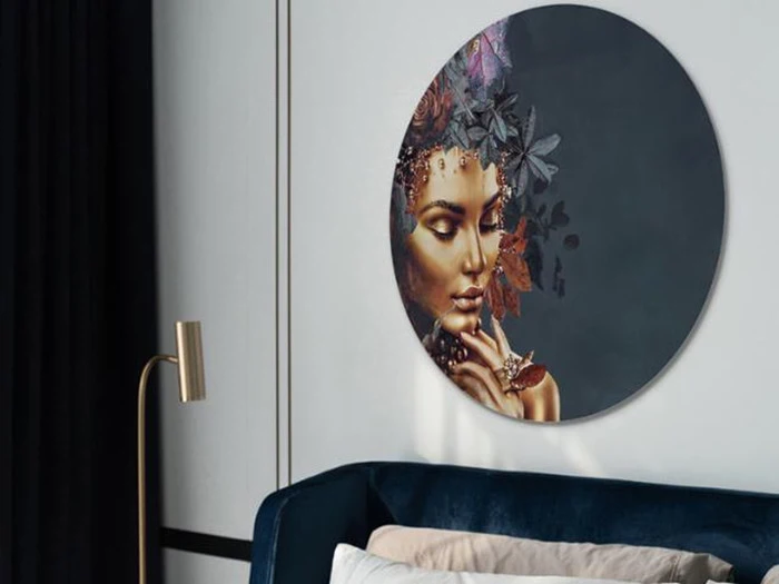 Gold Couture Circle Art fra Malerifabrikken - 60 cm
