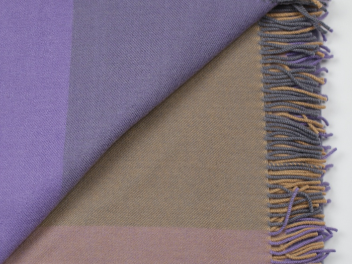 Silkeborg Uldspinderi, Maria, Plaid, Lilla, Sand, Rosa, 100% Pure New Merino Wool, B:130xL:190cm