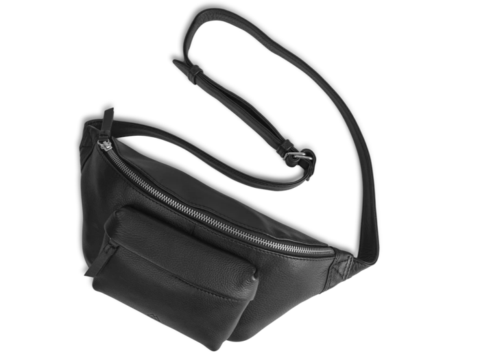 Markberg, Samira, Bum bag, Sort, Kalveskind, H:15 x B:28 x D:7 cm