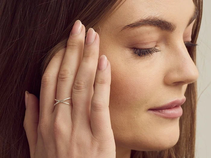 GRUNDLED, Mia, Ring, Sølvbelagt, Sterling sølvbelagt messing, Justerbar