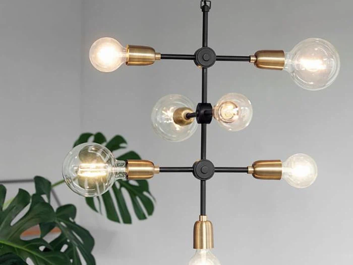 House Doctor, Molecular lampe, sort/messing, jern/messing, l: 36 cm w: 36 cm h: 57 cm