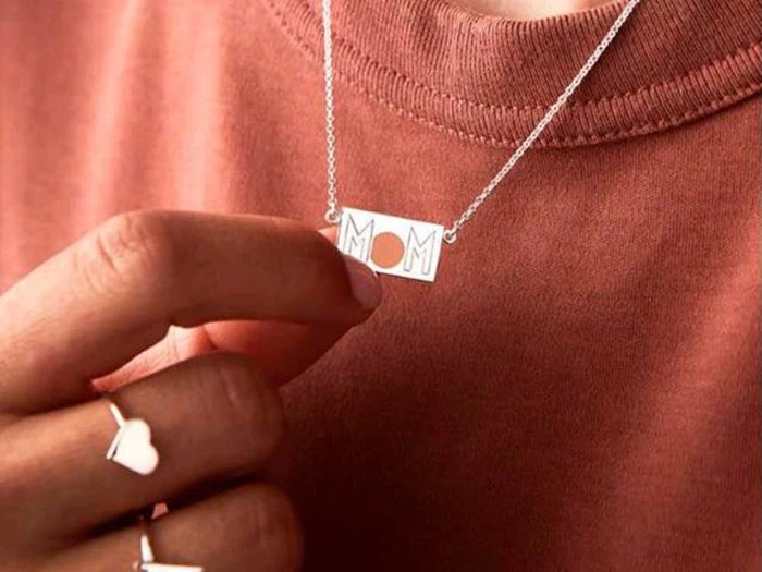 Design Letters, MOM halskæde, nude, 925 sterling sølv