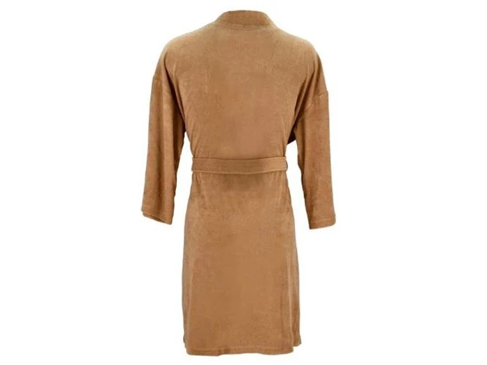 Morgenkåbe i Camel, 80 % økologisk bomuld fra Södahl - L/XL