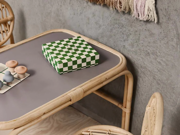 OYOY, Mini, Mushroom, Spil, Kryds og Bolle, 100% Bøg, Silikone, L:17,5 x B:17,5 x H:5,5 cm