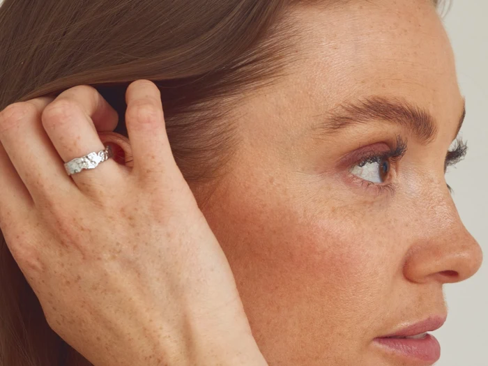 GRUNDLED, Nina, Ring, Sølvbelagt, Sterling sølvbelagt messing, Justerbar