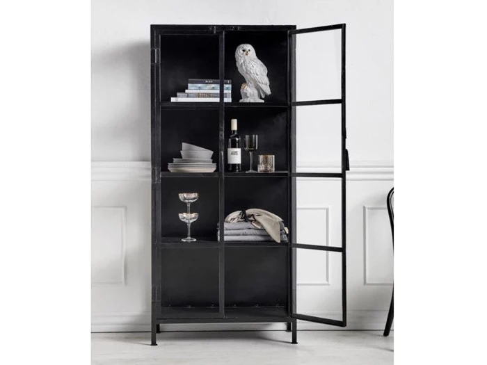 Vitrineskab i jern fra Nordal - 175x80 cm