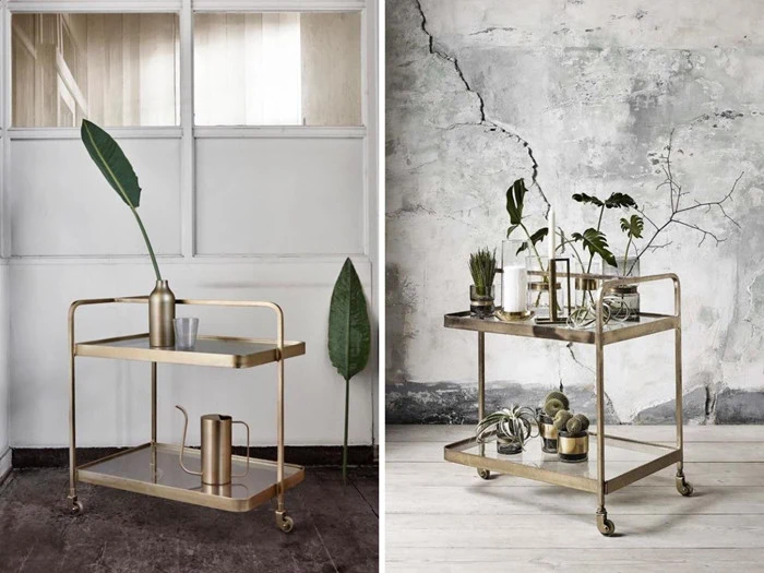 Messing rullebord fra Nordal - 70x50 cm