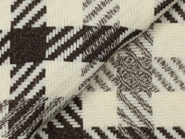 Silkeborg Uldspinderi, Norma 0610, Plaid, Brun, Råhvid, 100% Scandinavian Wool, B:140 x L:240cm