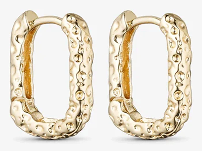 GRUNDLED, Nova, Øreringe, Forgyldt, 18 karat forgyldt messing, L:14 x B:7 mm