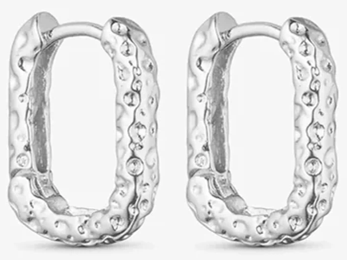 GRUNDLED, Nova, Øreringe, Sølvbelagt, Sterling sølvbelagt messing, L:14 x B:7 mm