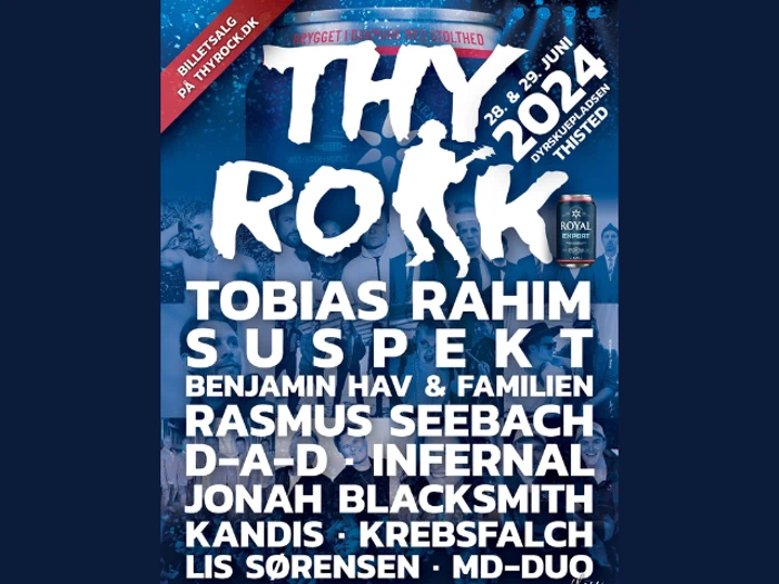 2 x 2-dags billetter til THY ROCK 28-29 juni 2024