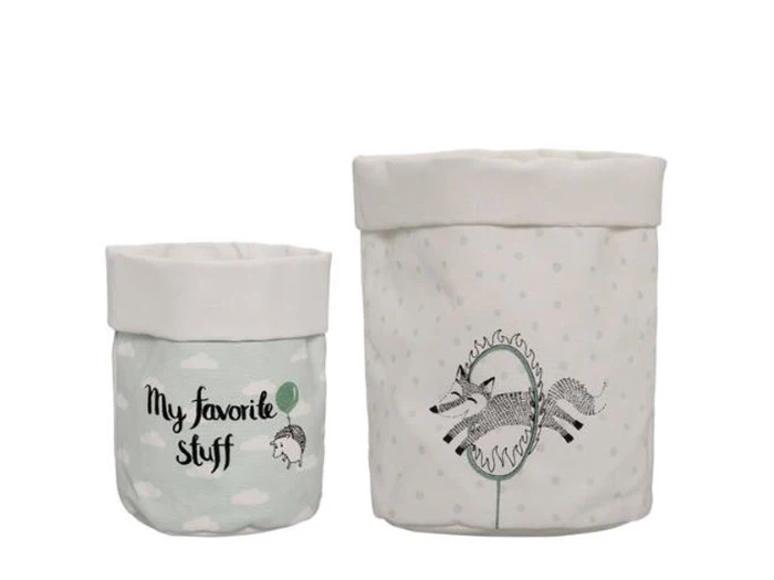 2 sæt opbevaringskurve i grøn fra Bloomingville