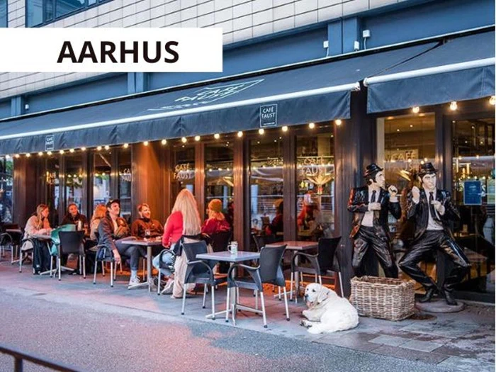 3-retters menu for 4 personer på Cafe Faust ved åen i Aarhus