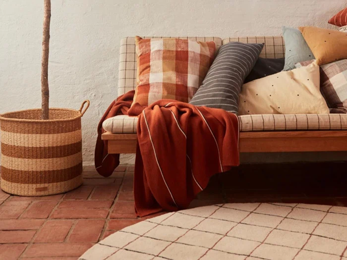 OYOY, Grid Circle gulvtæppe, Ø140 cm