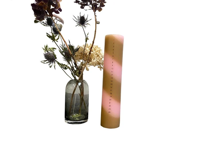 OYOY, Kalenderlys, lavendel/amber, H26 X Ø5,5 cm