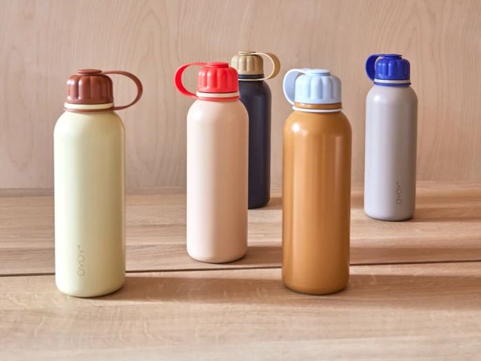OYOY Living, Pullo, Flaske, Coral, Rød, Stainless steel, 520 ml., H:22,2 x B:7,6 x L:7,6 cm