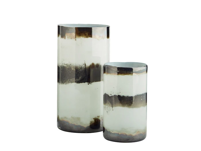 Madam Stoltz, vase, glas, stribet, 8x13 cm