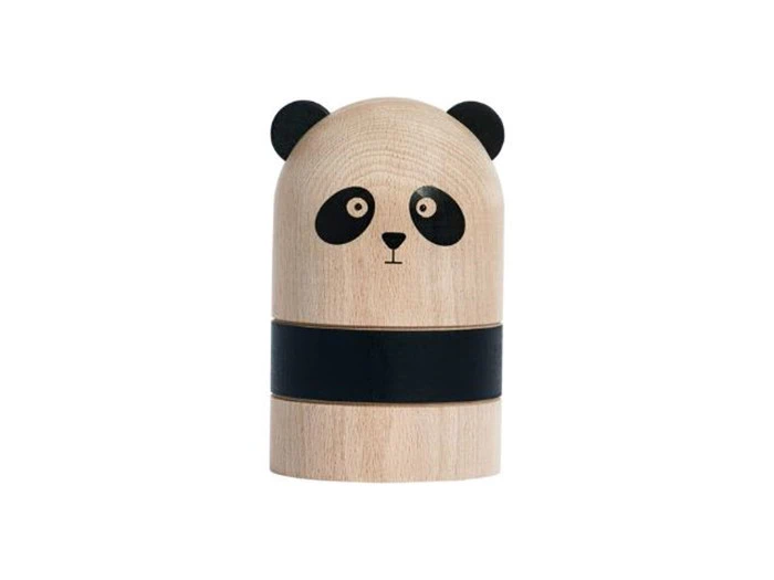 OYOY, Panda, sparegris, bøgetræ, sort, natur, Ø9,5 x H15 cm