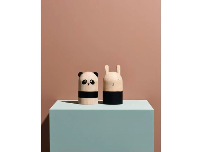 OYOY, Panda, sparegris, bøgetræ, sort, natur, Ø9,5 x H15 cm