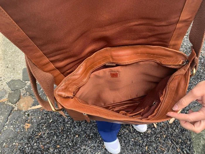 Axelsen & Søn, computertaske, ægte læder, cognac, 40x26 cm