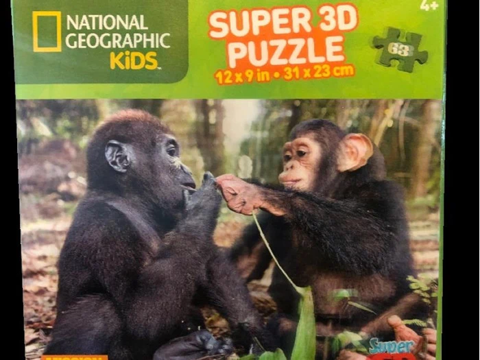 5 Dele 4 x 3D puslespil + Stor bog Vilde dyr