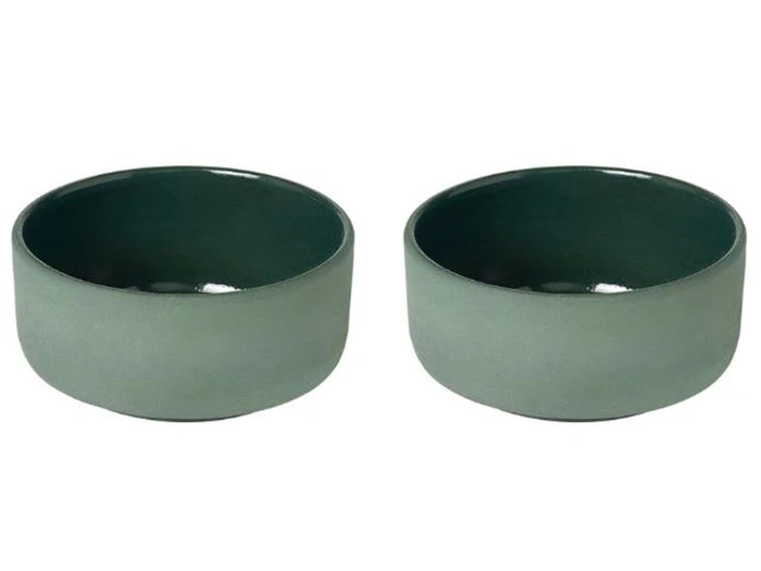 2 stk. Jade green PISU #06 skåle i keramik fra LOUISE ROE - Ø15xH7