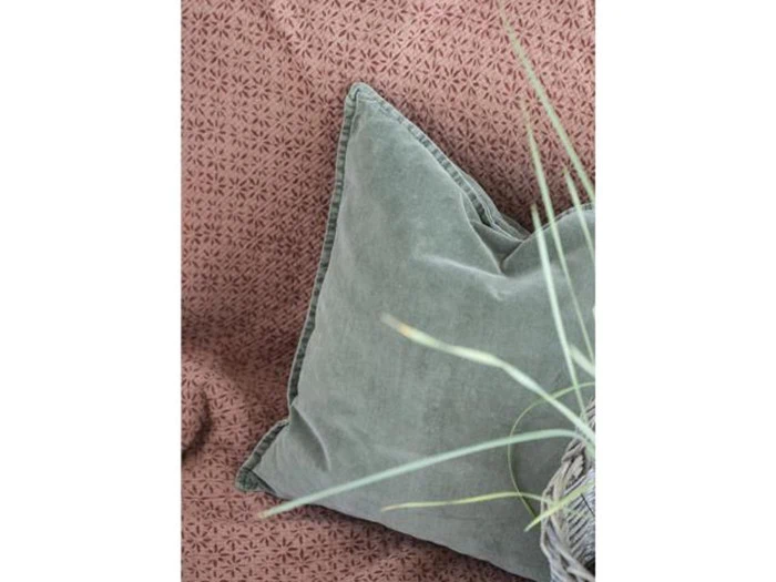 Plaid m/blomstertryk i bomuld fra Ib Laursen - rosa