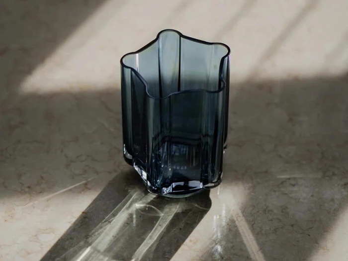 Louise Roe, Funki Light, Rounded lysestage, blå, Ø: 9 cm H: 13 cm