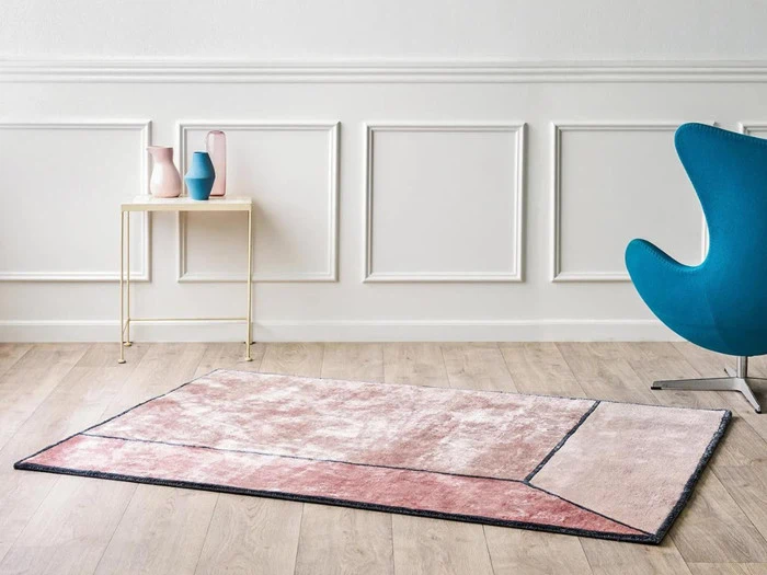 Rug Solid, Illusion gulvtæppe, bambussilke, Terracotta, 140x200 cm