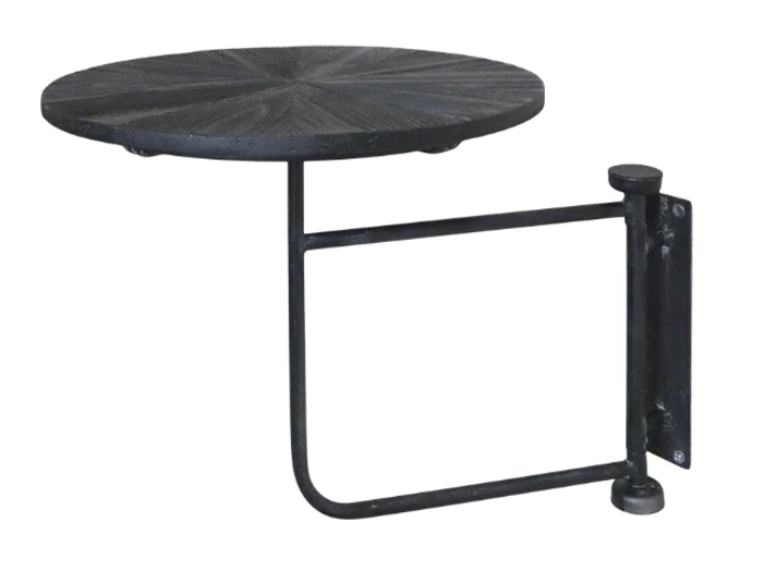 Chic Antique, Bord til væg, Kul, Jern, Grantræ, H:40,5 x Ø:30 cm